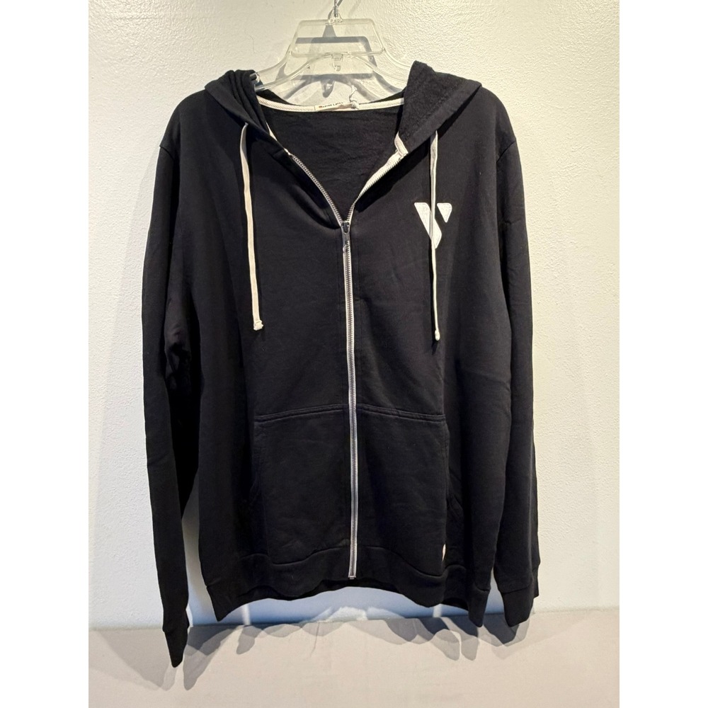 Marine Layer Mens Full Zip Hoodie Black Graphic Logo Sweatshirt Medium NWT USA